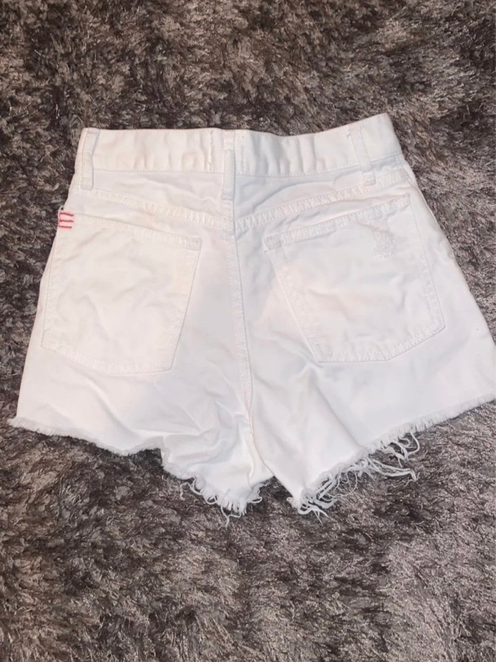 BDG White Frayed Hem Denim Shorts